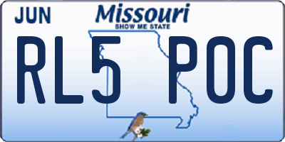 MO license plate RL5P0C