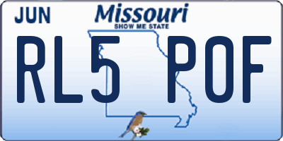 MO license plate RL5P0F