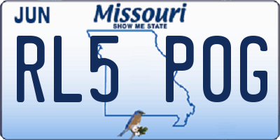 MO license plate RL5P0G