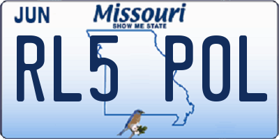 MO license plate RL5P0L