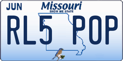 MO license plate RL5P0P