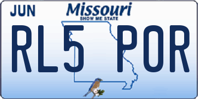 MO license plate RL5P0R