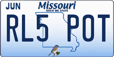 MO license plate RL5P0T