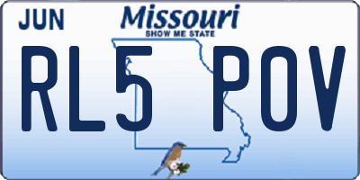 MO license plate RL5P0V