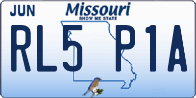MO license plate RL5P1A