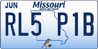 MO license plate RL5P1B