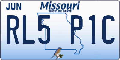 MO license plate RL5P1C