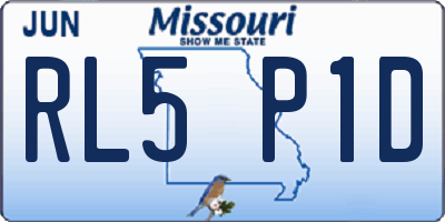 MO license plate RL5P1D