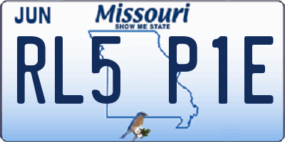 MO license plate RL5P1E
