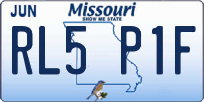 MO license plate RL5P1F