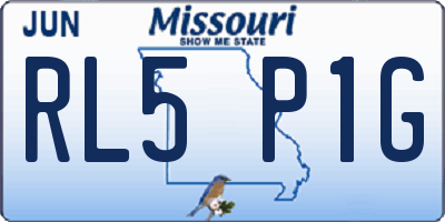MO license plate RL5P1G