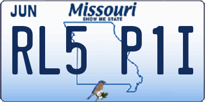 MO license plate RL5P1I