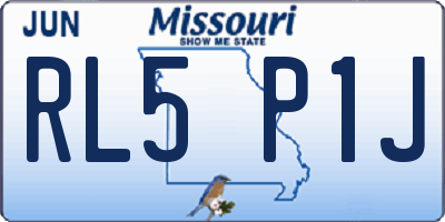MO license plate RL5P1J
