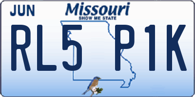 MO license plate RL5P1K