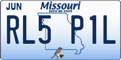 MO license plate RL5P1L