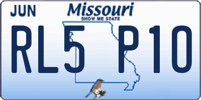 MO license plate RL5P1O