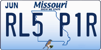 MO license plate RL5P1R