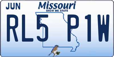 MO license plate RL5P1W