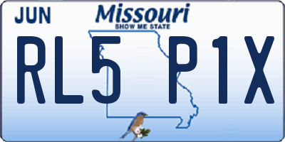 MO license plate RL5P1X