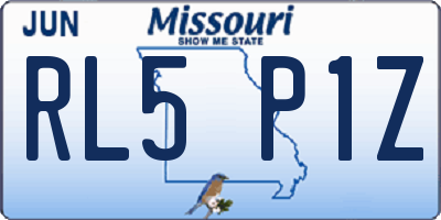 MO license plate RL5P1Z