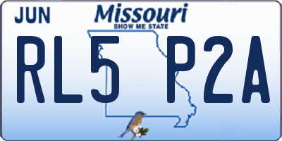 MO license plate RL5P2A