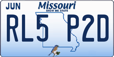 MO license plate RL5P2D