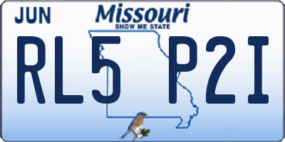 MO license plate RL5P2I