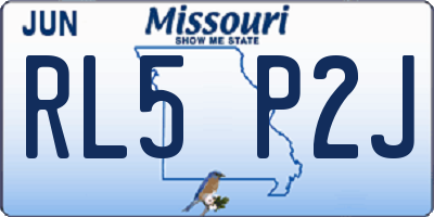 MO license plate RL5P2J