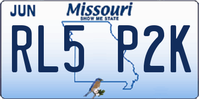 MO license plate RL5P2K