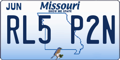 MO license plate RL5P2N