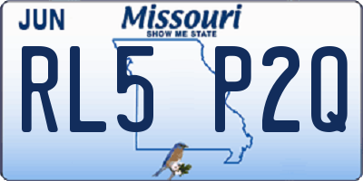 MO license plate RL5P2Q