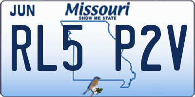 MO license plate RL5P2V
