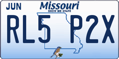 MO license plate RL5P2X