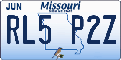 MO license plate RL5P2Z