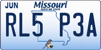 MO license plate RL5P3A