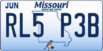 MO license plate RL5P3B
