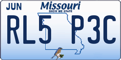 MO license plate RL5P3C