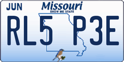 MO license plate RL5P3E