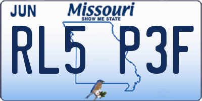 MO license plate RL5P3F
