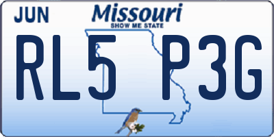 MO license plate RL5P3G