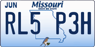 MO license plate RL5P3H