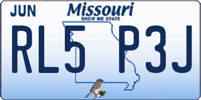 MO license plate RL5P3J
