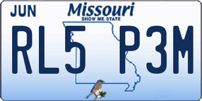 MO license plate RL5P3M