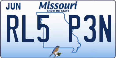 MO license plate RL5P3N
