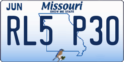 MO license plate RL5P3O