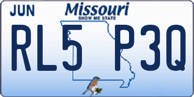 MO license plate RL5P3Q