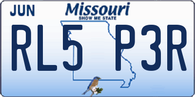 MO license plate RL5P3R