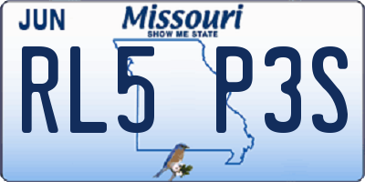 MO license plate RL5P3S