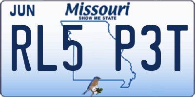 MO license plate RL5P3T