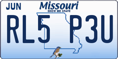 MO license plate RL5P3U